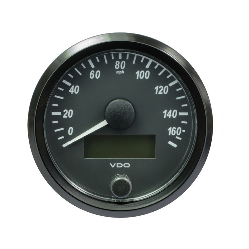 VDO SingleViu Speedometer 160 Mph Black 80mm